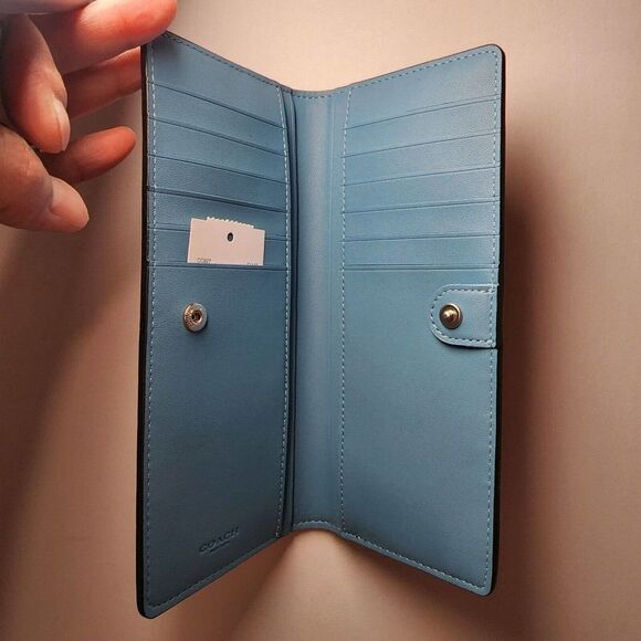 NWT Coach CC927 Creatures Happy Dog Slim Black Multi Wallet - Picture 3 of 4